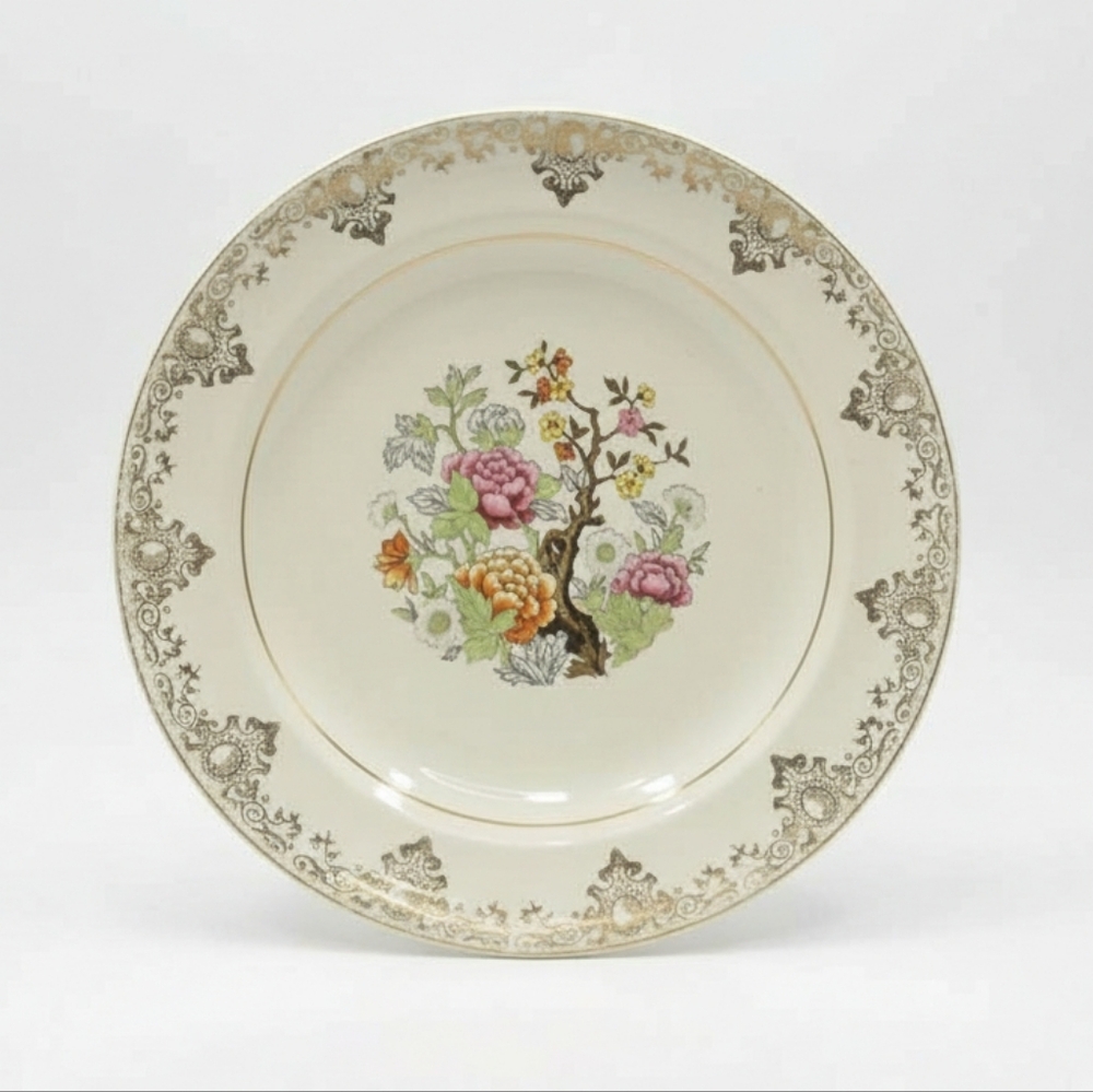 Vintage Century by Salem Bone China 7" Plate "Indian Tree" Floral Gold Gilt Rim